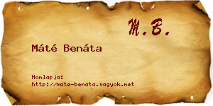 Máté Benáta névjegykártya